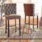 Baxton Studio Daphne Modern Dark Grey Velvet and Dark Brown Finished Wood 2-PC Bar Stool Set 183-11009-Zoro - alternate 3